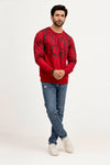 Maroon Printed Sweatshirt