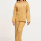 Printed Co-Ord V-Neck - Beige