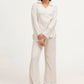 Plain Co-Ord Waffle Knitted V-Neck - WHITE