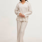 Plain Co-Ord Waffle Knitted V-Neck - WHITE