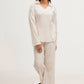 Plain Co-Ord Waffle Knitted V-Neck - WHITE