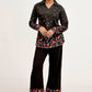Colorful Heart Printed Co-Ord V-Neck