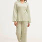 Plain Co-Ord Waffle Knitted V-Neck - LIGHT OLIVE