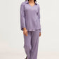 Plain Co-Ord Waffle Knitted V-Neck - LILAC