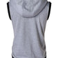 Grey Sleeveless Hooded Zipper